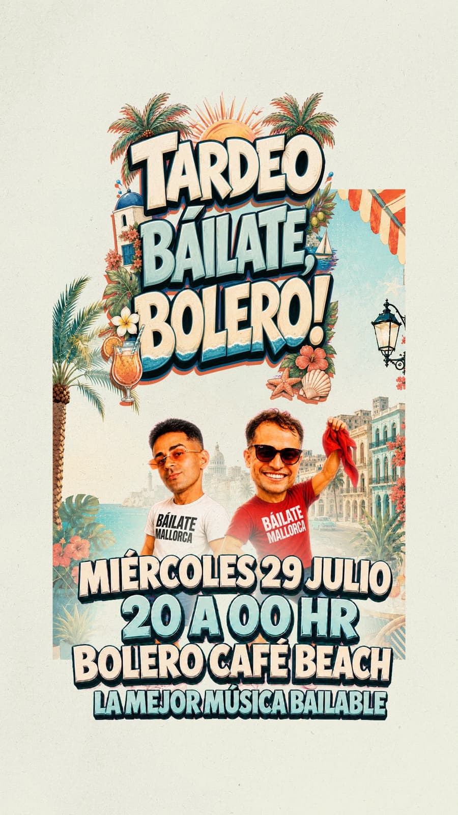 Cartel de Atardecer en Bolero Café Beach